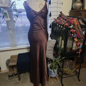Vinrage Betsy & Adam Rich Chocolate Silky Maxi Dress